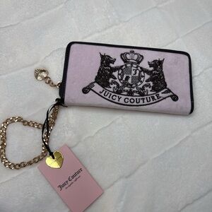 Juicy Couture Chiffon Pink Scottie Dog Large Zip-Around Wallet